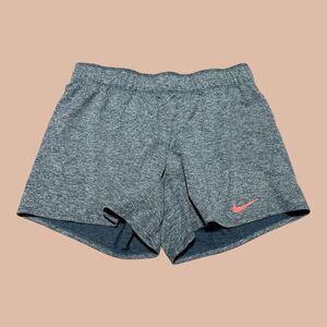 Nike Dri-FIT Athletic Shorts Womens M Blue Swoosh Logo Elastic Waist Drawstring